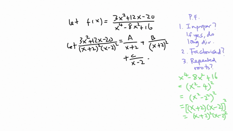 find-the-partial-fraction-decomposition-of-the-rational-function-3x2-12x-20-x4-8x2-16-24858