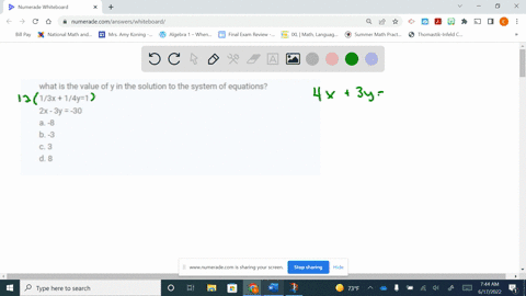 what-is-the-value-of-y-in-the-solution-to-the-system-of-equations-13x-14y1-2x-3y-30-a-8-b-3-c-3-d-8-13633
