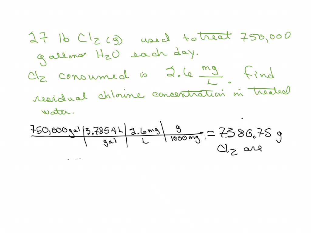 SOLVED Twentyseven pounds (27 lb) of chlorine gas is used for