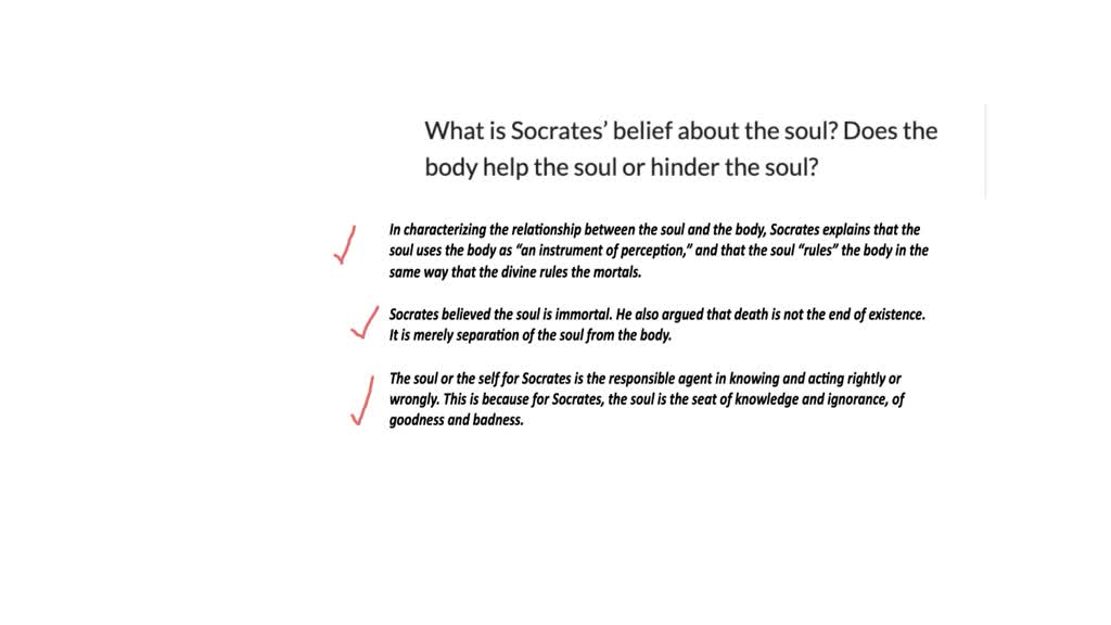 SOLVED: Outline Socrates' argument in this text and choose the sentence ...