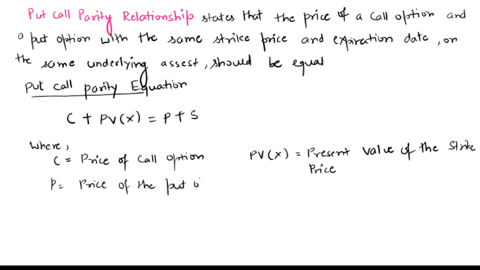 1we-can-think-of-a-share-of-stock-as-a-call-option-on-the-assets-of-the-firm-with-a-strike-price-equal-to-the-value-of-debt-outstanding-using-the-put-call-parity-explain-that-equity-can-also-70711