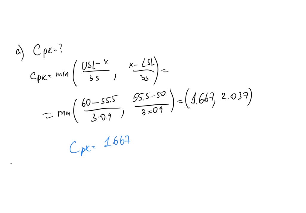 SOLVED: A normally distributed quality characteristic has specification ...