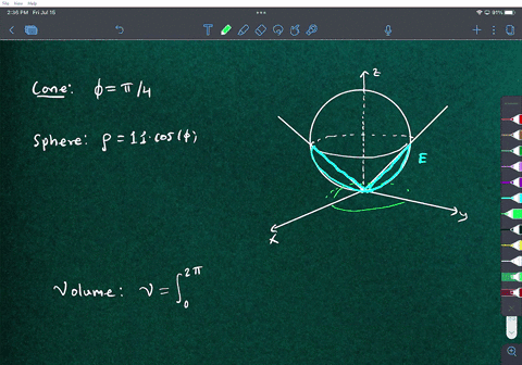 use-spherical-coordinates-to-find-the-volume-of-the-region-outside-the-cone-and-inside-the-sphere-0-11cos-the-volume-type-an-exact-answer-using-as-needed-31537