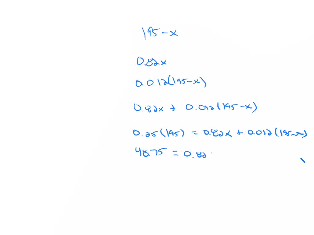 SOLVED 195 kg alcoholwater mixture, which contains 25 of alcohol, is