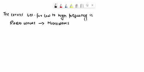 which-one-of-the-following-lists-gives-the-correct-order-of-the-electromagnetic-spectrum-from-low-to-high-frequencies-radio-waves-microwaves-visible-x-rays-infrared-ultraviolet-gamma-rays-ra-19818
