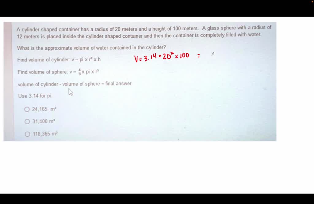 volume of a cylinder in litres using cm formula