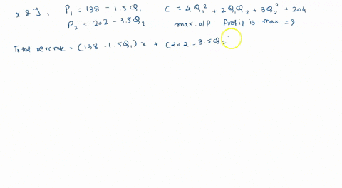 question-12-marks-a-monopolistic-produces-two-goods-and-y-for-which-the-demand-functions-are-p-138-15q1-pz-202-35q2-and-total-cost-function-c-4q-2q1q2-3q2-204-find-the-profit-maximizing-leve-87162