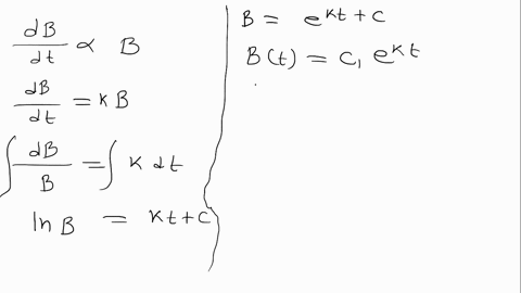 the-rate-of-growth-of-a-certain-bacteria-is-proportional-to-the-number-present-in-population-b-there-are-100-bacteria-initially-and-400-bacteria-seven-minutes-later-a-differential-equation-t-98571