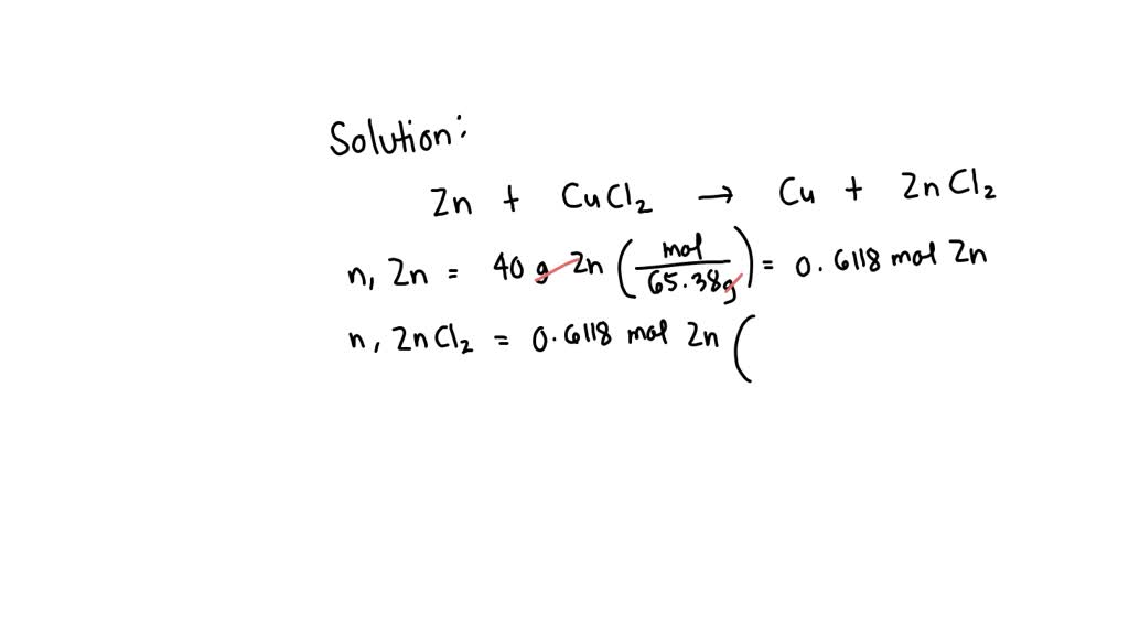 SOLVED What is the molarity of a 0.175 L zinc chloride solution that