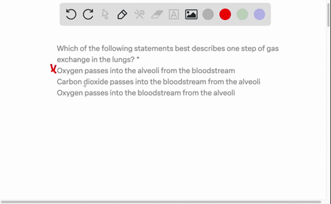 which-of-the-following-statements-best-describes-one-step-of-gas-exchange-in-the-lungs-oxygen-passes-into-the-alveoli-from-the-bloodstream-carbon-dioxide-passes-into-the-bloodstream-from-the-89224