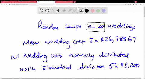 a-random-sample-of-20-recent-weddings-in-a-country-yielded-a-mean-wedding-cost-of-assume-that-recent-wedding-costs-in-this-country-are-normally-distributed-with-a-standard-deviation-of-complete-parts-