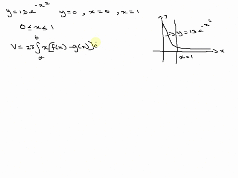 use-the-method-of-cylindrical-shells-to-find-the-volume-v-generated-by-rotating-the-region-bounded-by-the-given-curves-about-the-y-axis-y-13ex2-y-0-x-0-x-1-v-also-sketch-the-region-and-a-typ-71486