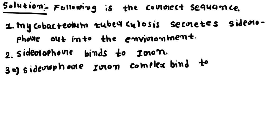 SOLVED Indicate the steps in order that bacteria such as Mycobacterium