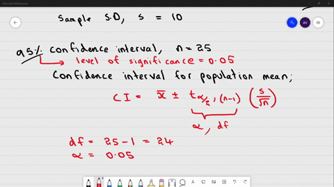 a-simple-random-sample-of-size-n-is-drawn-from-a-population-that-is-normally-distributed-the-sample-mean-x-is-found-to-be-109-and-the-sample-standard-deviation-s-is-found-to-be-10-a-construc-17013