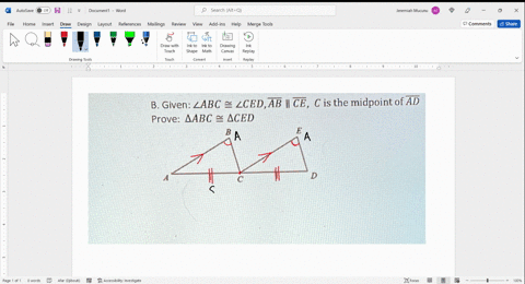 b-given-labc-lcedab-ce-c-is-the-midpoint-of-ad-prove-aabc-aced-47442