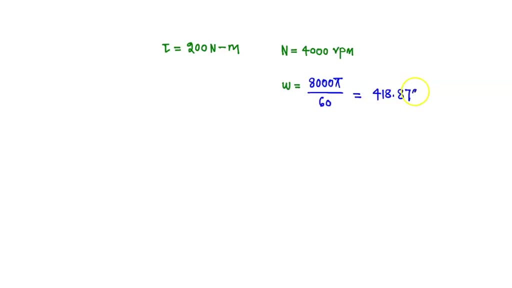 SOLVED Determine the power transmitted through the shaft of a car when