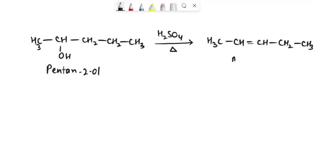 SOLVED Dehydration of Alcohols 1. What alkenes are formed when Pentan