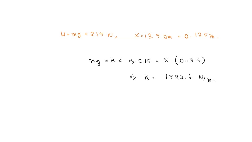 SOLVED A vertical spring scale can measure weights up to 215 N . The