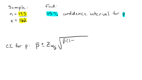 given-the-degree-of-confidence-and-sample-data-find-the-confidence-interval-for-the-population-p-n-195-x-162-95-confidence-48256