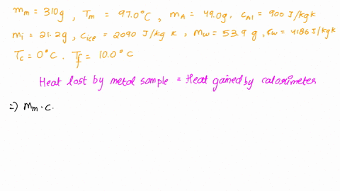 in-a-calorimetry-experiment-a-metal-sample-is-heated-and-added-to-a-calorimeter-to-determine-the-specific-heat-capacity-of-the-sample-by-observing-temperature-changes-you-perform-a-similar-e-81741