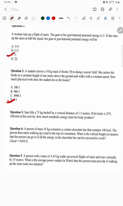 question-i-woman-runs-up-a-flight-of-stairs-the-gain-in-her-gravitational-potential-energy-is-u-if-she-runs-up-the-stairs-at-half-the-speed-her-gain-in-gravitational-potential-energy-will-be-52192