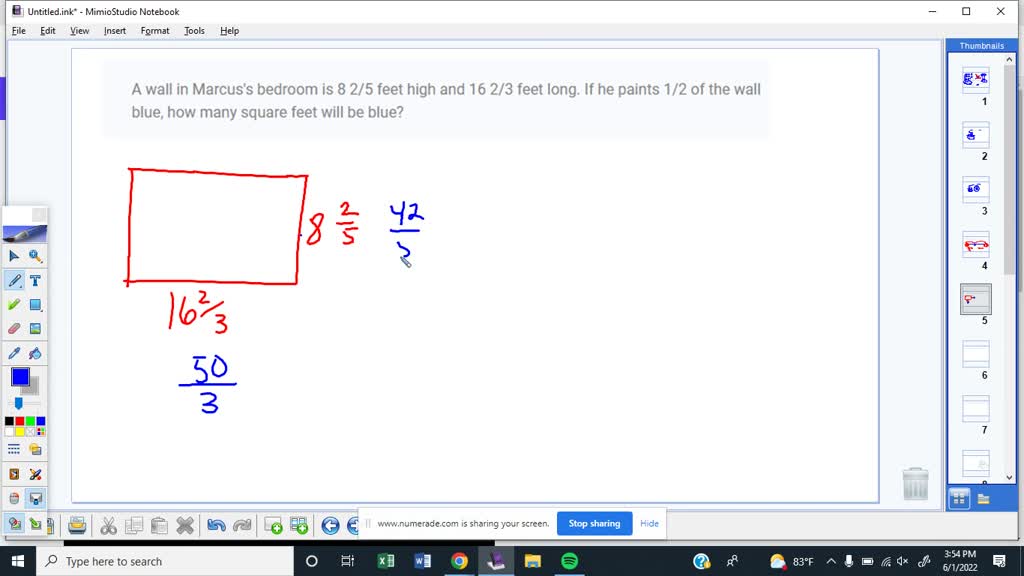 SOLVED A Wall In Marcus s Bedroom Is 8 2 5 Feet High And 16 2 3 Feet 