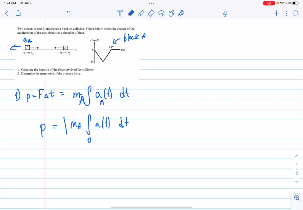 SOLVED: Two Objects A And B Undergoes A Head-on Collision. Figure Below ...