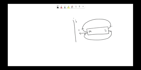 a-vertical-wire-carries-current-and-is-placed-next-to-a-bar-magnet-what-is-the-direction-of-the-current-if-the-magnetic-force-o-the-wire-is-into-the-page-into-the-page-out-of-the-page-48088