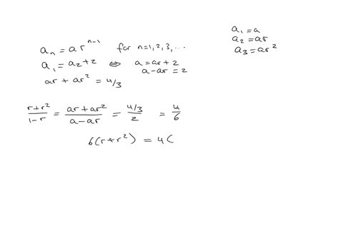 7-the-first-term-of-a-gp-exceeds-the-second-term-by-2-and-the-sum-of-the-second-and-third-terms-13-frac43-calculate-the-possible-values-of-the-first-term-and-of-the-common-ratio-of-the-progression-if