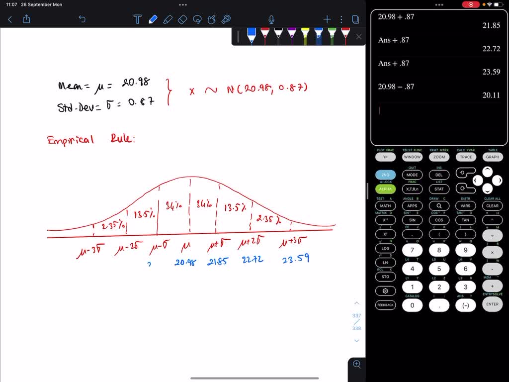 SOLVED: 'The average hourly wage for manufacturing workers in the United  States is 20.98 per hour, with a standard deviation of0.87. Assume the data  is normally distributed Use the empirical rule to