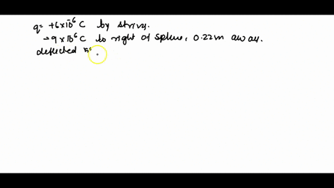 a-small-sphere-of-charge-6x10-6-c-is-suspended-by-a-string-of-negligible-mass-a-charge-of-90x10-6-c-is-placed-directly-to-the-right-of-the-sphere-and-022-m-away-from-it-the-string-is-deflect-30001