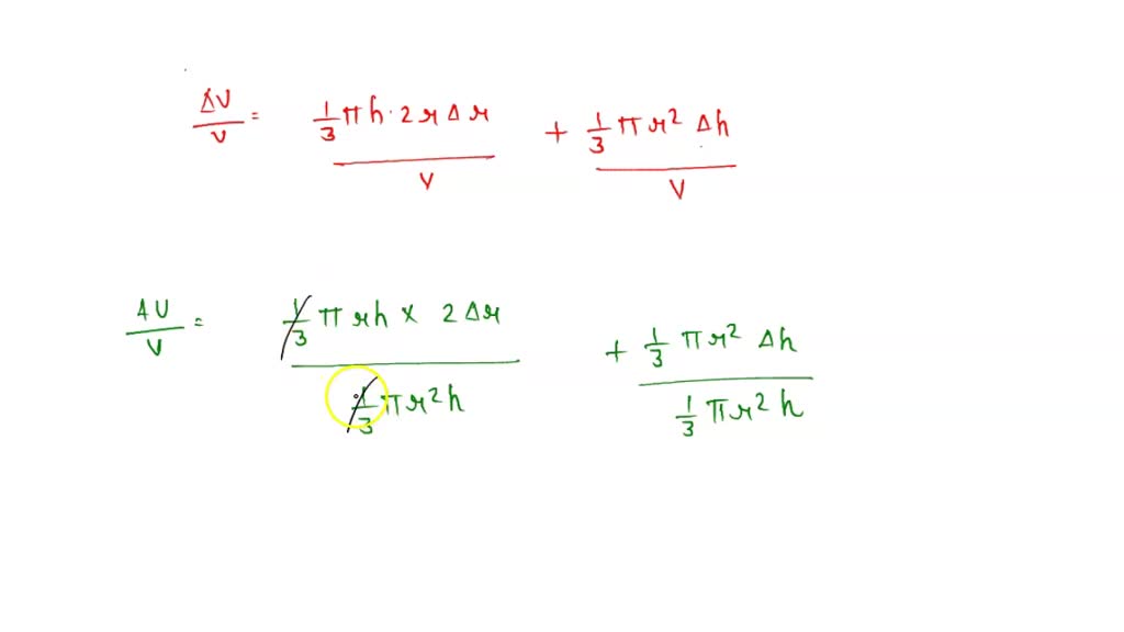 SOLVED: The radius and height of a right circular cone have increased ...