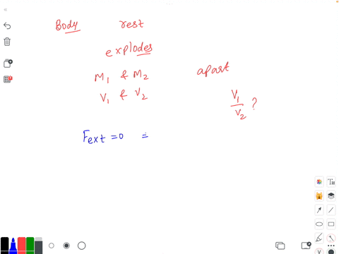 a-body-initially-at-rest-explodes-into-two-masses-m1-and-m2-that-move-apart-with-speeds-v1-and-v2-what-is-the-ratio-of-v1v2-in-terms-of-m-choose-the-correct-answer