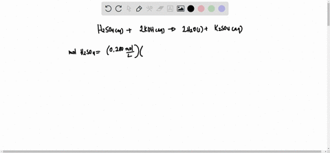the-balanced-equation-for-the-neutralization-reaction-of-aqueous-h2so4-with-aqueous-koh-is-shown-h2so4aq2kohaq2h2olk2so4aq-what-volume-of-0400-m-koh-is-needed-to-react-completely-with-110-ml-22751
