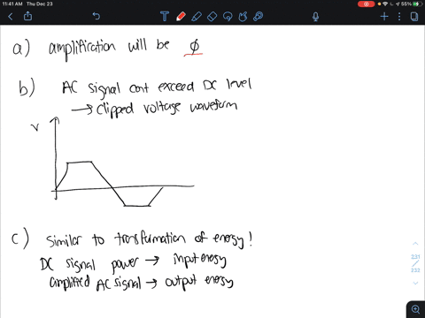 what-is-the-expected-amplification-of-a-bjt-transistor-amplifier-if-the-de-supply-set-t0-zero-volts-what-will-happen-to-the-output-ac-signal-if-the-de-level-is-insufficient-sketch-the-effect-24537