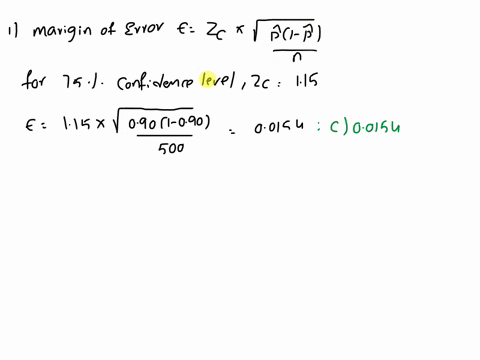 32-find-the-margin-of-error-e-that-corresponds-t0-the-75-confidence-level-with-a-sample-size-of-500and-an-90-success-rate-a-0161-6-0306-c-0154-d-0134-e-0263-33-find-the-minimum-sample-size-r-13138