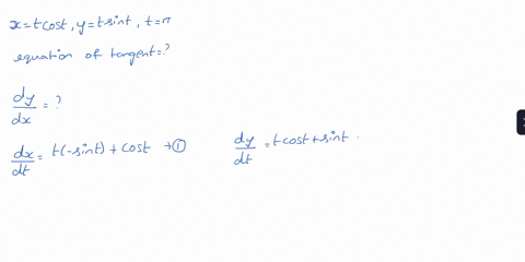 find-an-equation-of-the-tangent-to-the-curve-at-the-point-corresponding-to-the-given-value-of-the-parameter-x-t-cost-y-t-sint-t-35048
