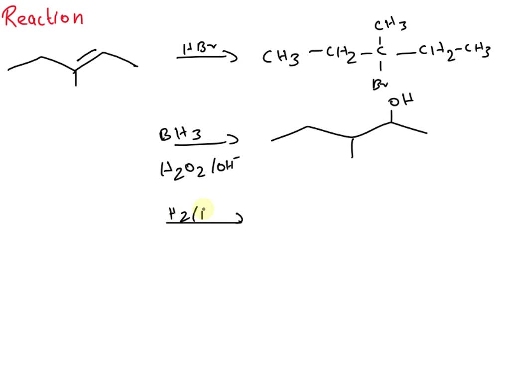 Solved Write An Equation For The Reaction Of 3 Methyl 2 Pentene With