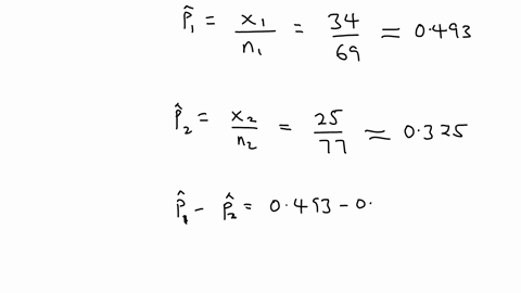 two-samples-are-taken-with-the-following-numbers-of-successes-and-sample-sizes-x1-34-x2-25-n1-69-n2-77-find-a-95-confidence-interval-round-answers-to-the-nearest-thousandth-_____-p1-p2-_____-00257