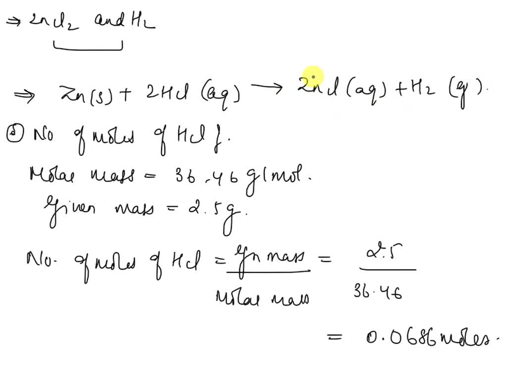 SOLVED Zinc metal reacts with hydrochloric acid to produce zinc