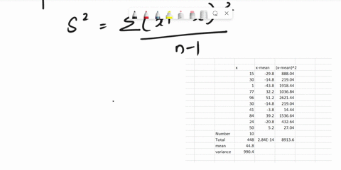 use-your-calculator-or-computer-to-find-the-sample-variance-and-sample-standard-deviation-for-the-following-data-15-30-77-96-30-41-84-24-50-a-sample-variance-52-b-sample-standard-deviation-92904
