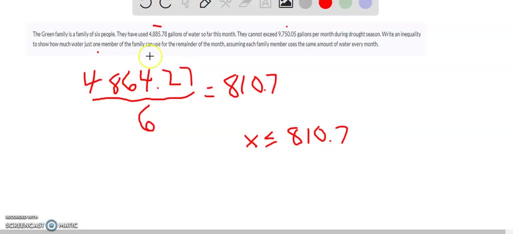 SOLVED: The Green family is a family of six people. They have used ...