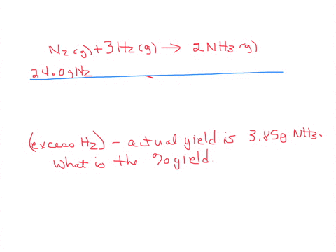question-11-240-g-of-nitrogen-gas-react-with-an-excess-of-hydrogen-gas-to-give-an-actual-yield-of-385g-nh-3-what-is-the-percent-yield-for-this-reaction-reaction-n-2-g-3-h-2-g-2-nh-3-g-132-26-45634