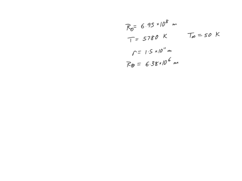 the-sun-can-be-treated-as-a-spherical-blackbody-with-a-radius-rsun-696-x-108-m-and-a-surface-temperature-of-tsun-5780-k-emitting-light-uniformly-outwards-in-all-directions-light-from-the-sun-38498