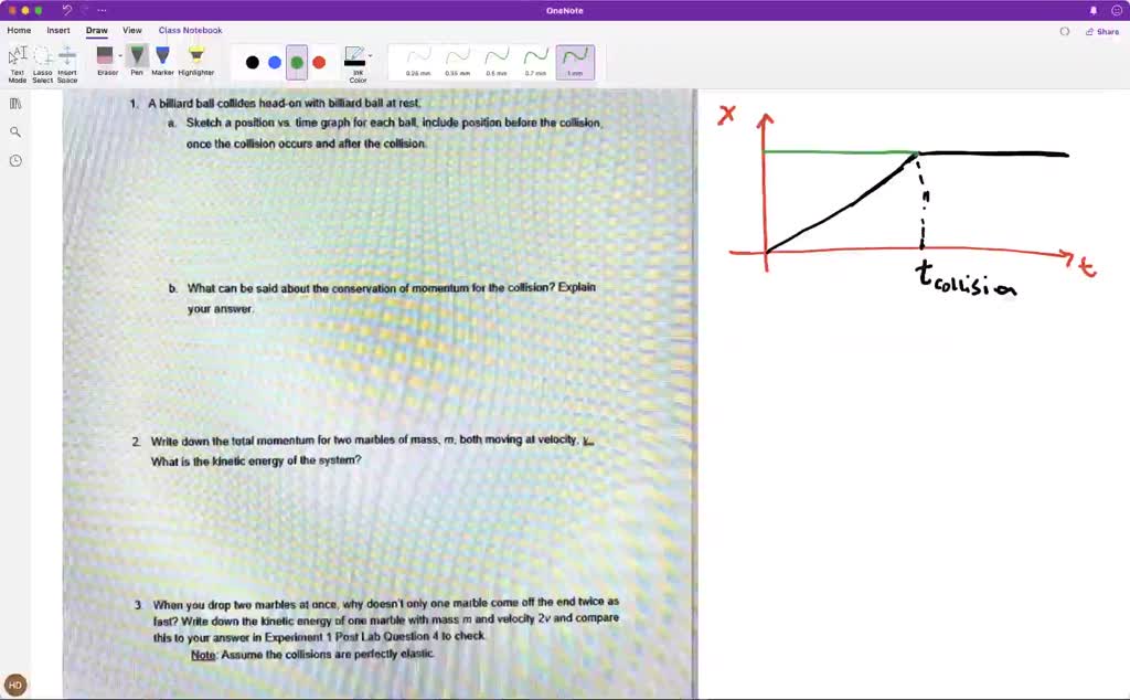 Text Conservation of Momentum PRELAB QUESTIONS A billiard ball
