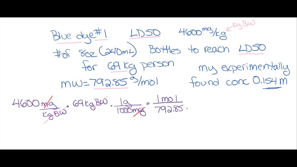 SOLVED Food dyes have very high LD50 values and they are consumed in