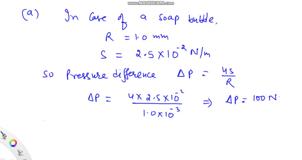 A student, using a circular loop of wire and a pan of soapy water, produces a soap bubble whose