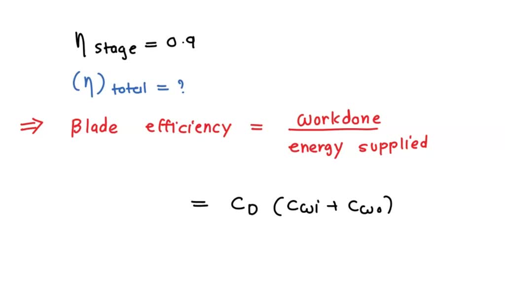 SOLVED Derive an expression for the blade efficiency in a reaction
