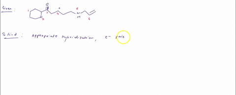 1-12-points-for-the-structure-below-assign-the-appropriate-hybridization-and-electron-pair-geometry-note-electron-geometry-is-different-from-molecular-geometry-at-the-indicated-atoms-c-1-o-2-c-3-c-4-n