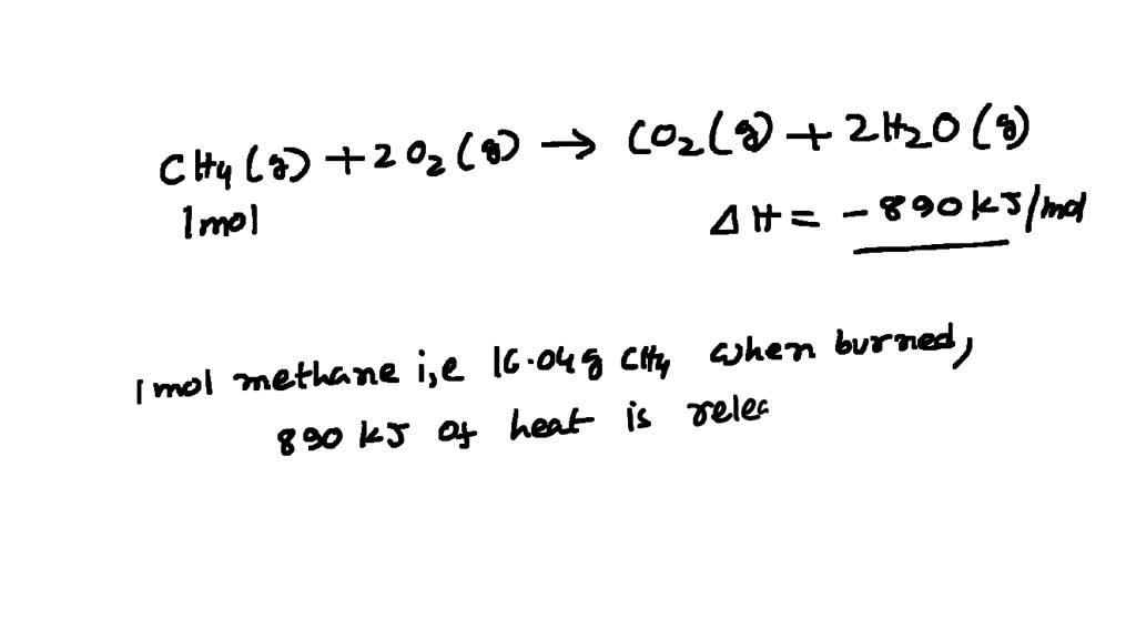 SOLVED: What mass of methane must be burned to release 185 kJ of heat ...